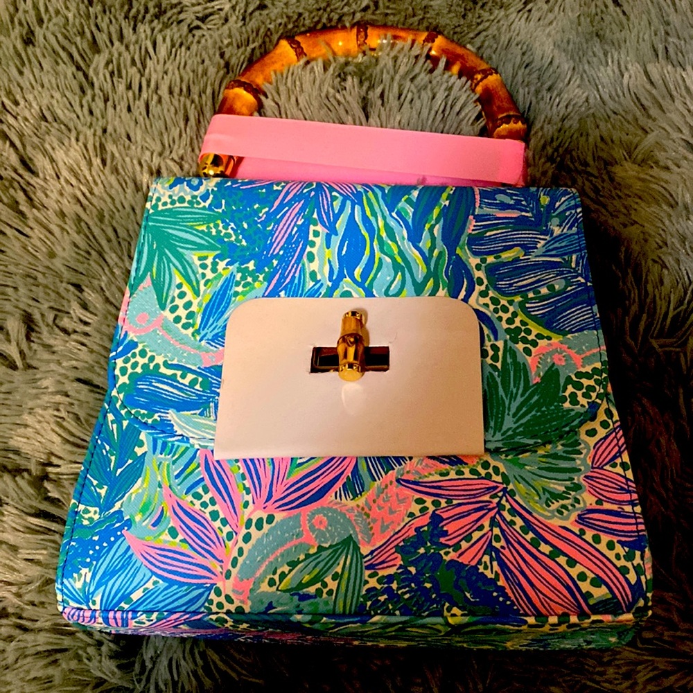 NWT Lilly Pulitzer Top Bamboo Handle Bag